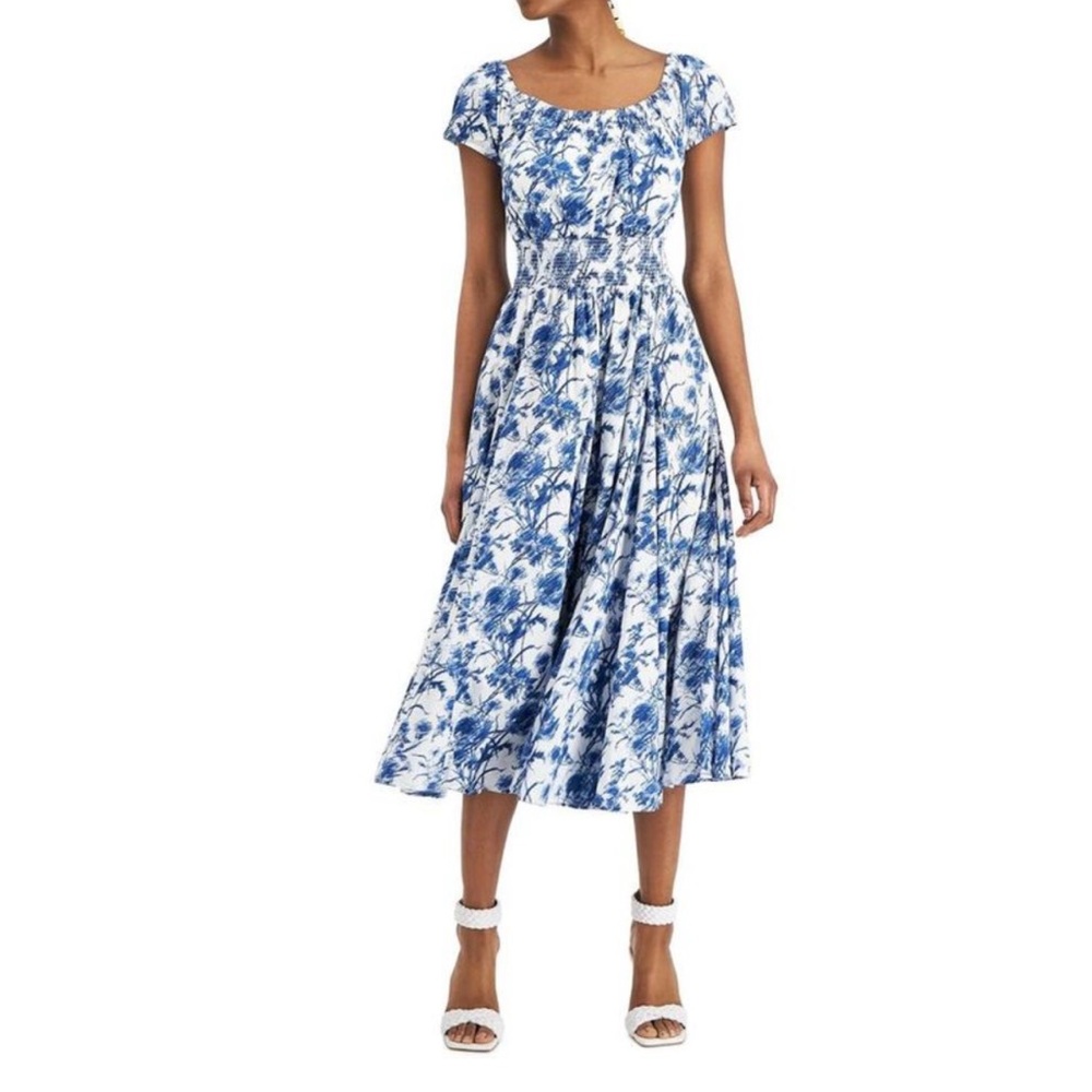 INC International Concepts Blue and White Floral Dress